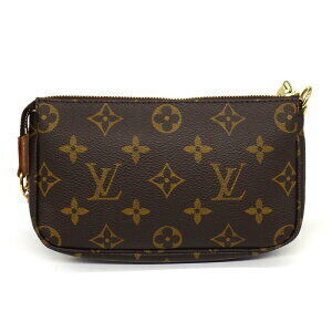 Louis Vuitton Cowhide Leather Handbag Accessoires Pochette Brown